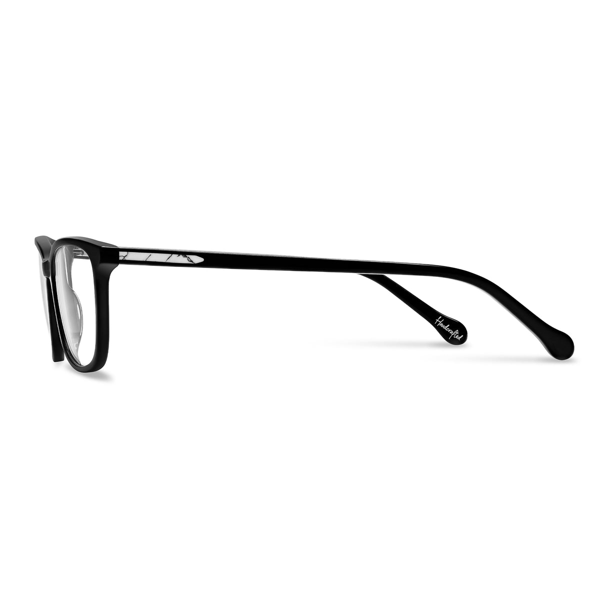 Black eyeglasses on a white background