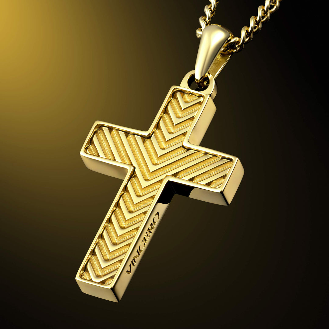 Chevron Cross Pendant - Goldhover image