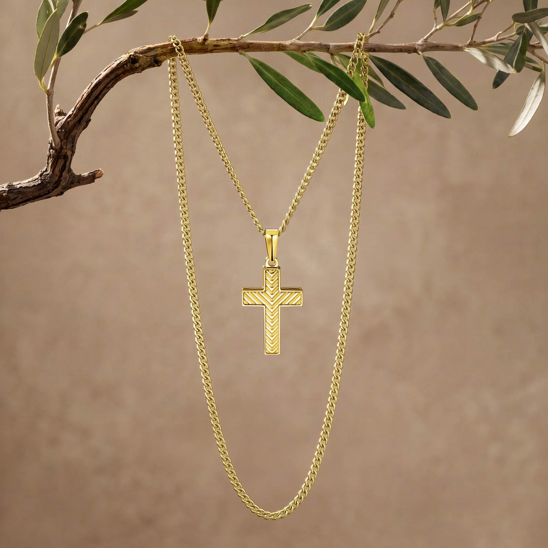Chevron Cross Pendant - Goldhover image
