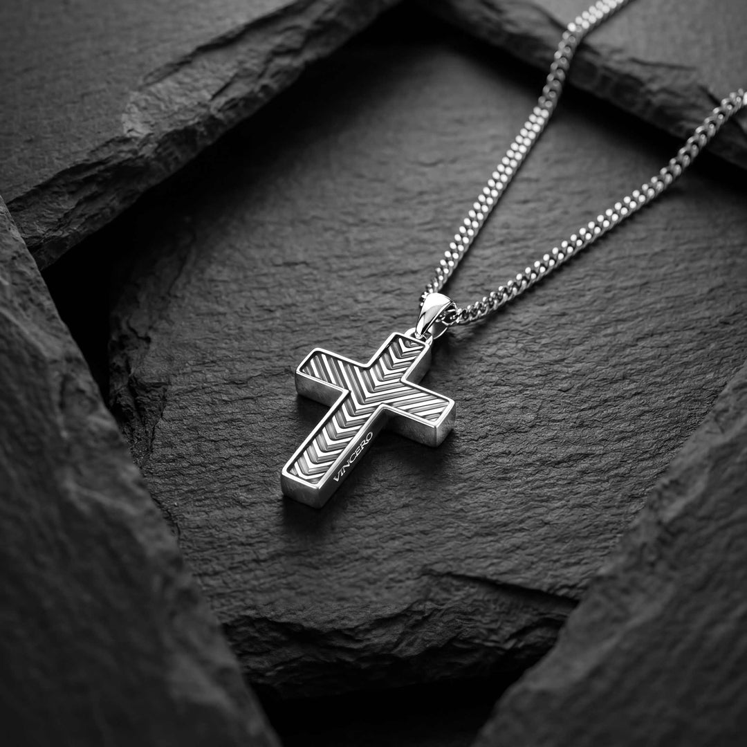 Chevron Cross Pendant - Silverhover image