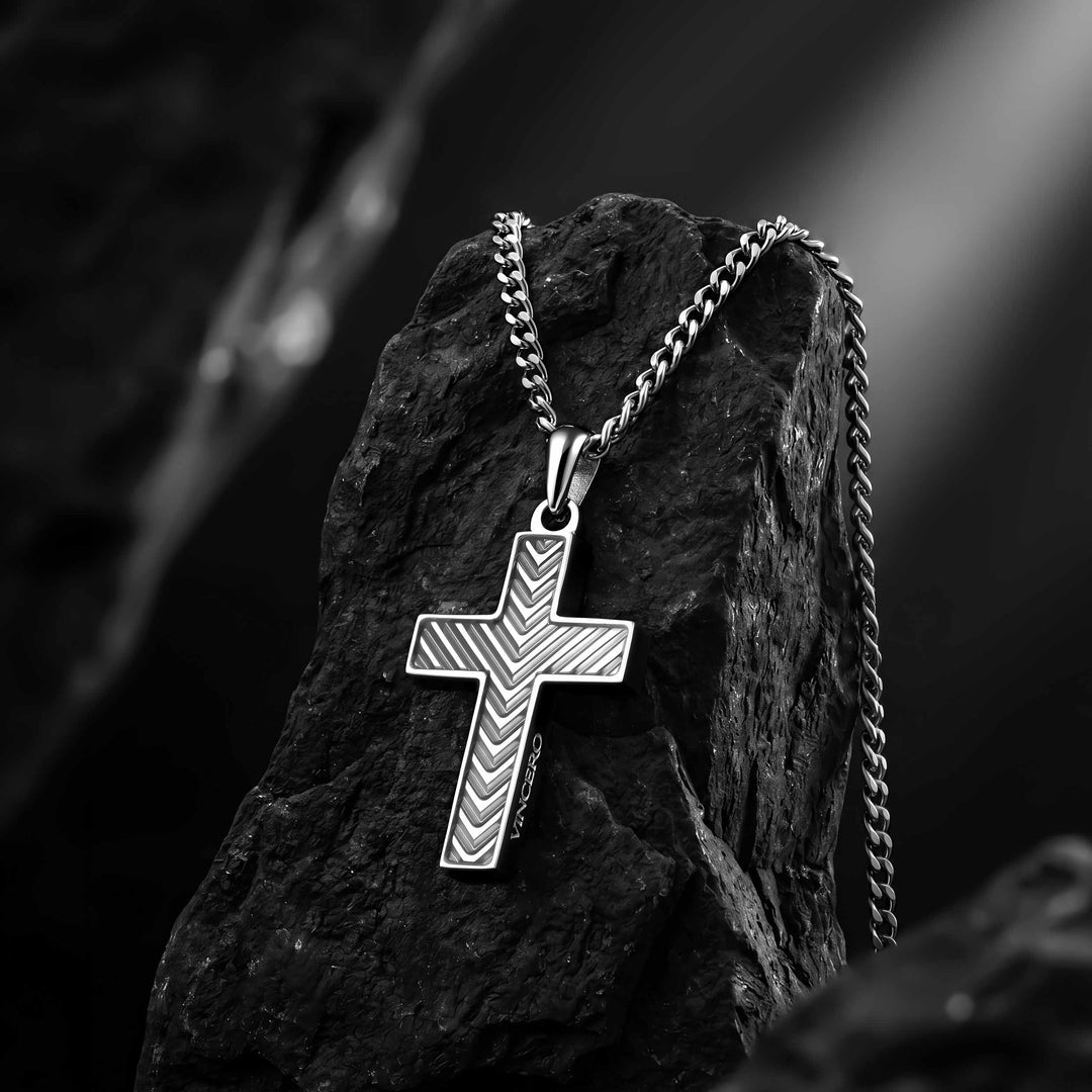 Chevron Cross Pendant - Silverhover image