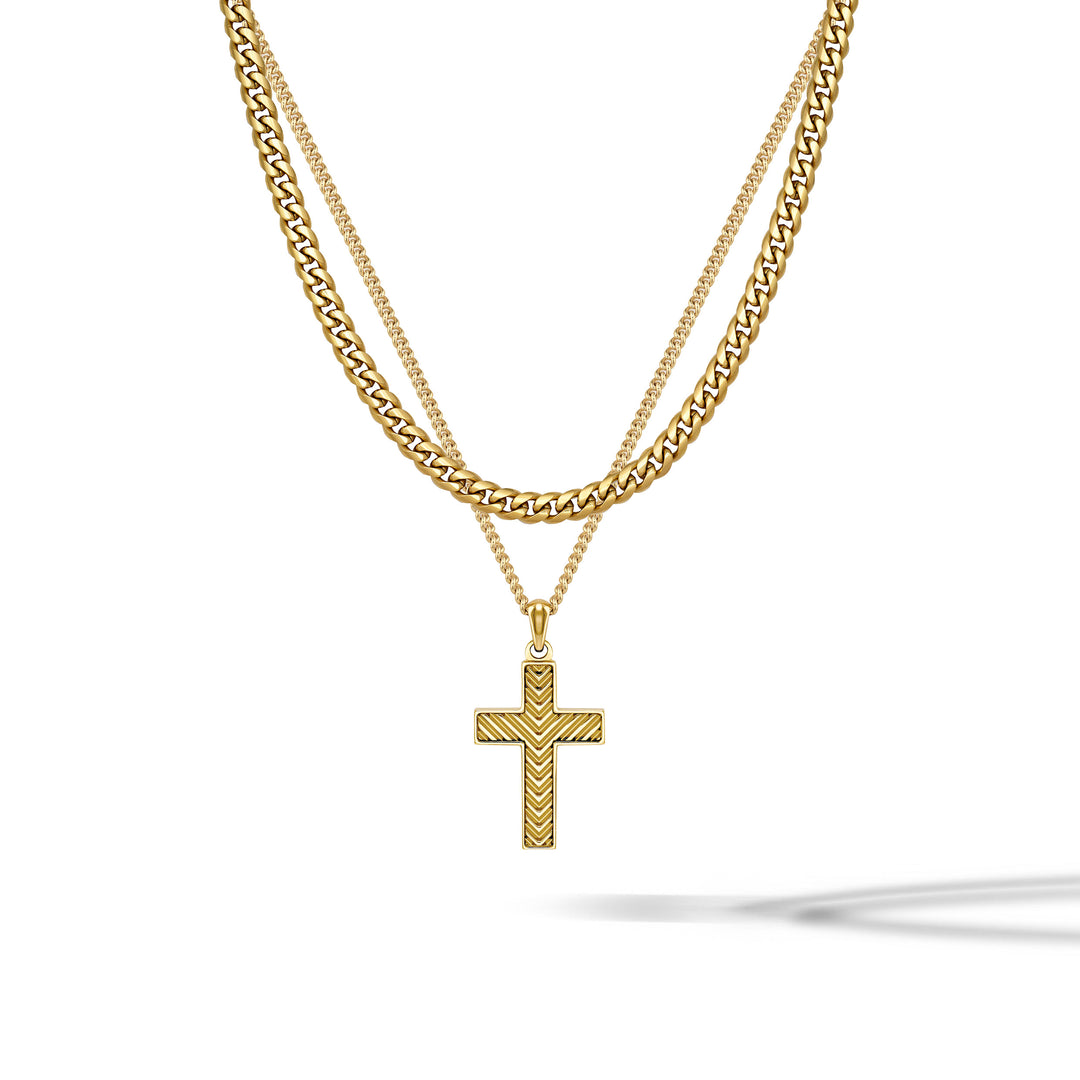 Chevron Cross Set - 14K Gold