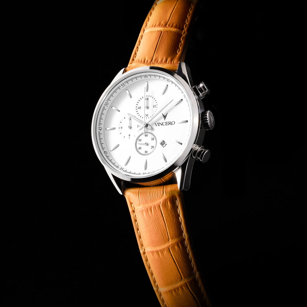 Men's Chronograph - Silver/Tan | Vincero Collective