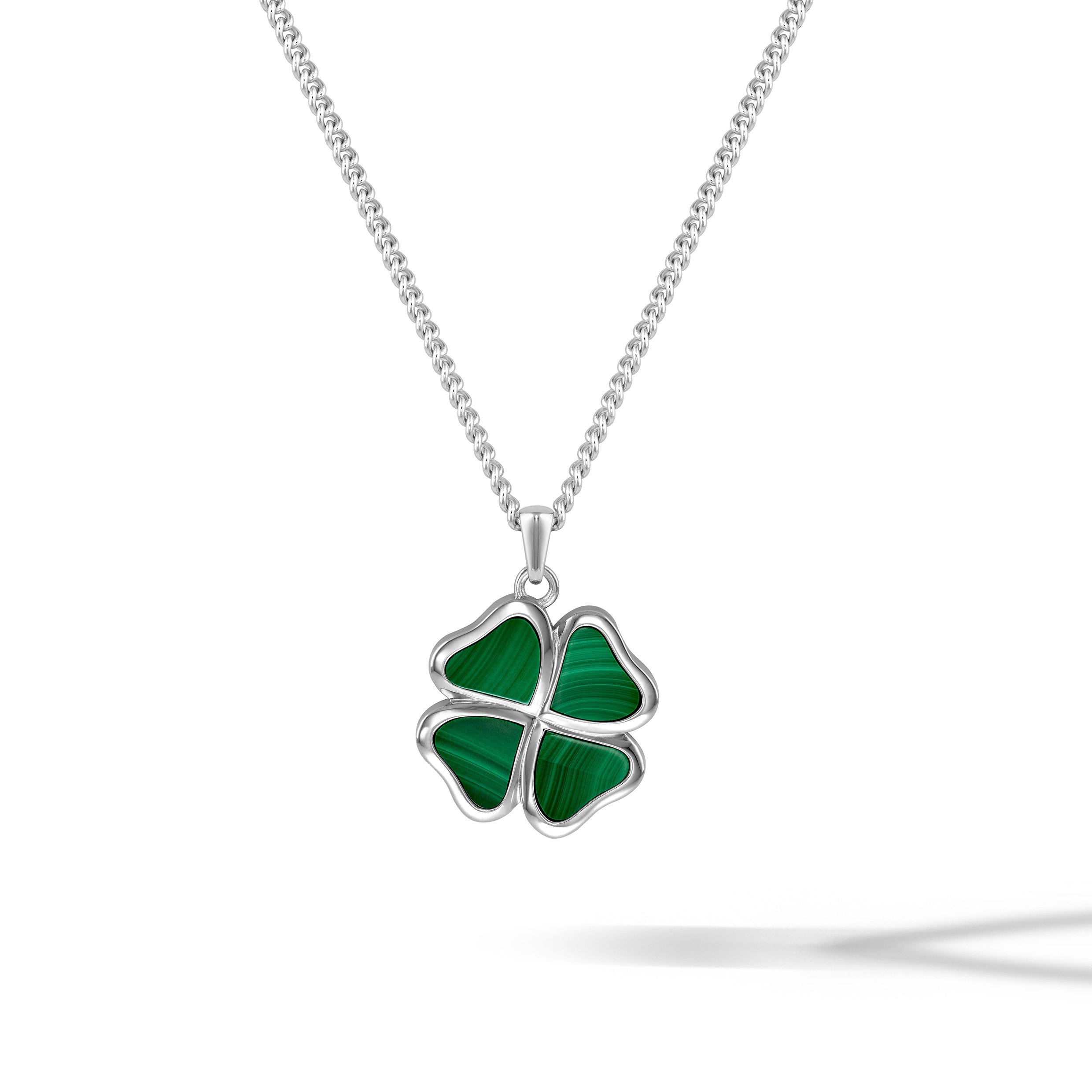 Men's Clover Pendant - Malachite & Sterling Silver | Vincero