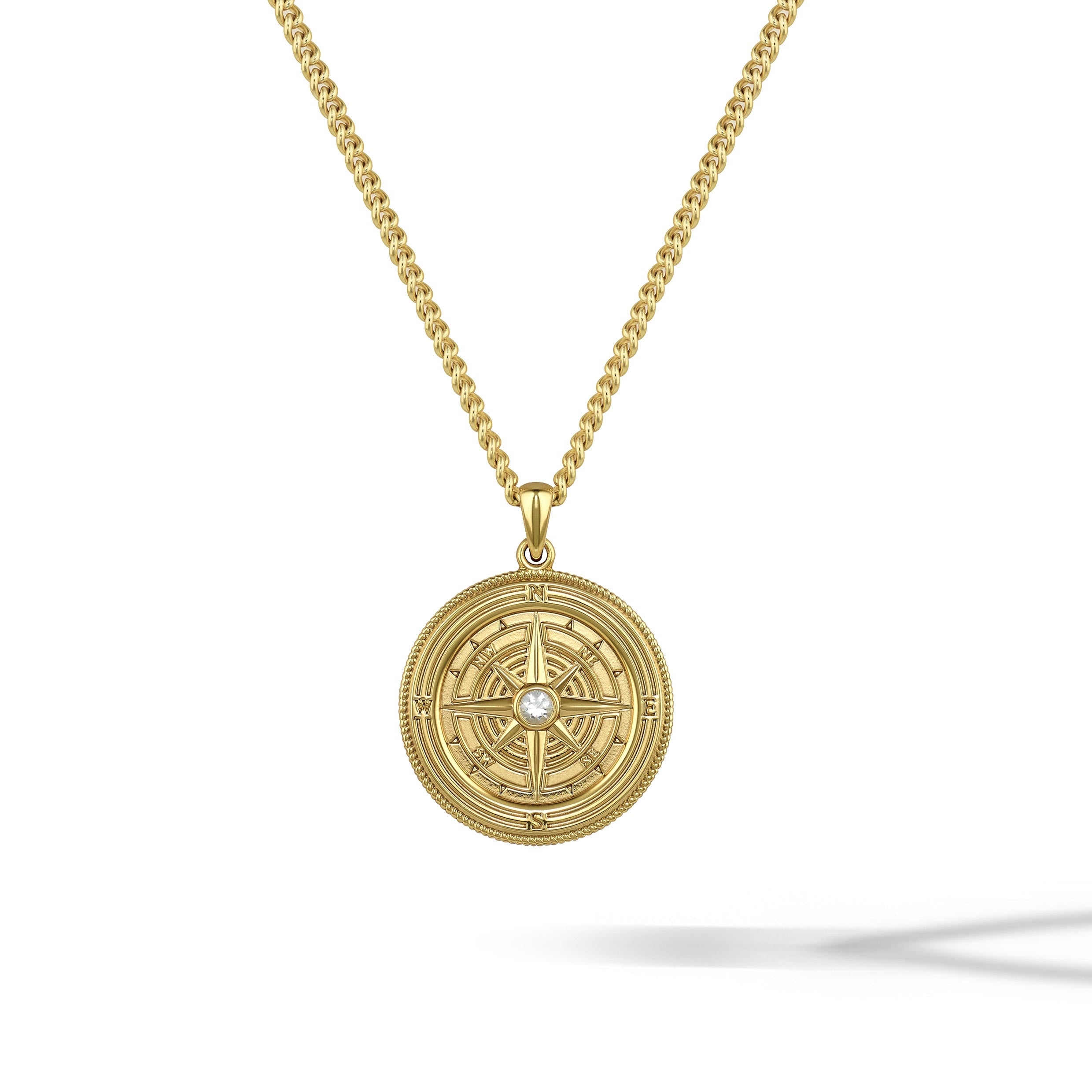 Mens Compass Necklace 14K Gold | Vincero Collective