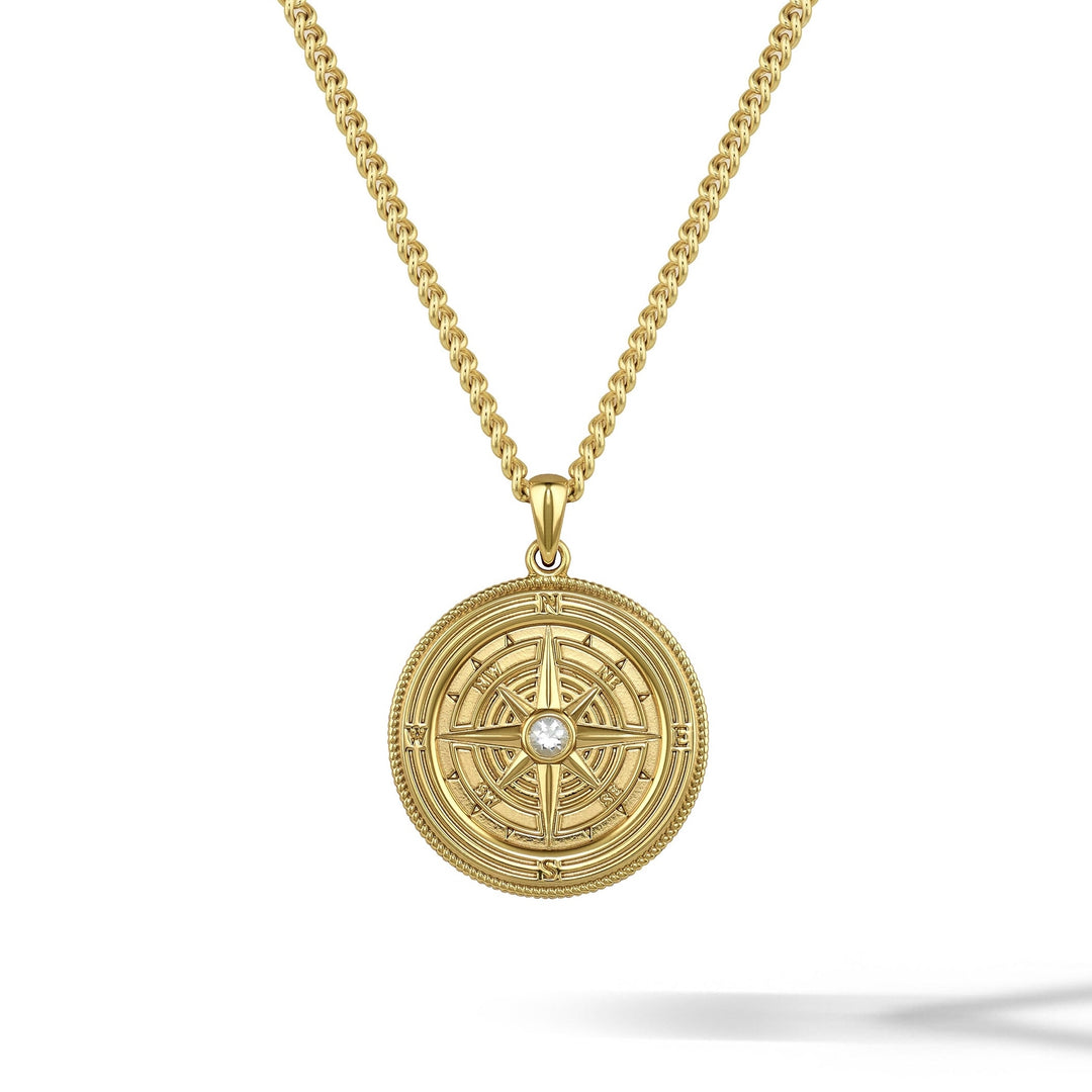 Compass Pendant - 14K Gold