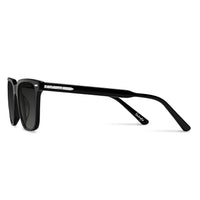 Black sunglasses with a white background