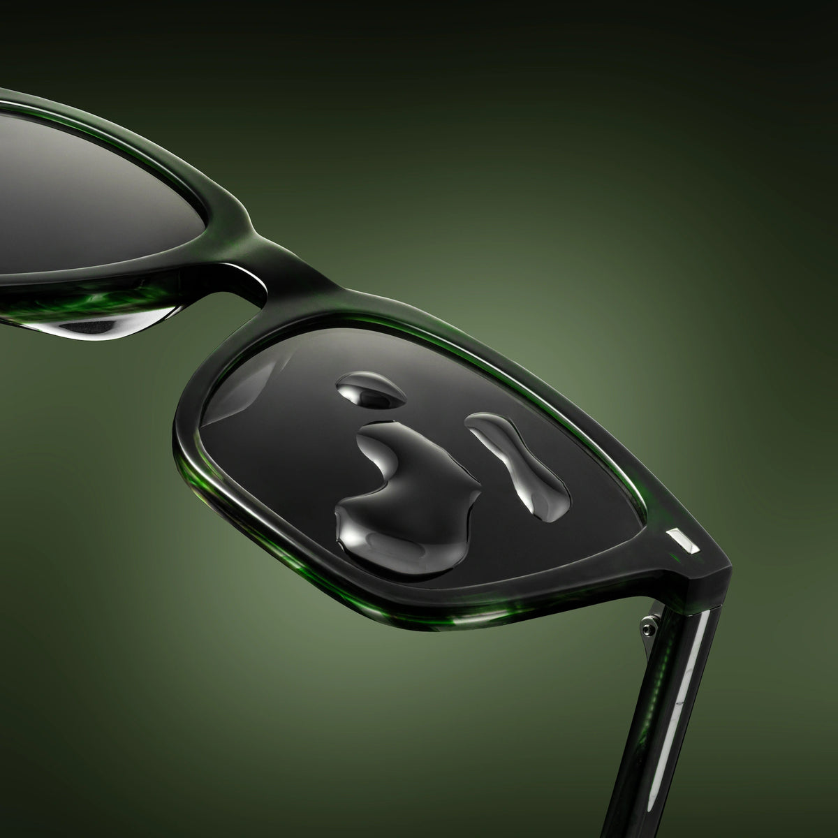 Green havana sunglasses on black