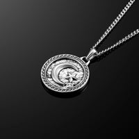 Star & Crescent Amulet - Sterling Silver