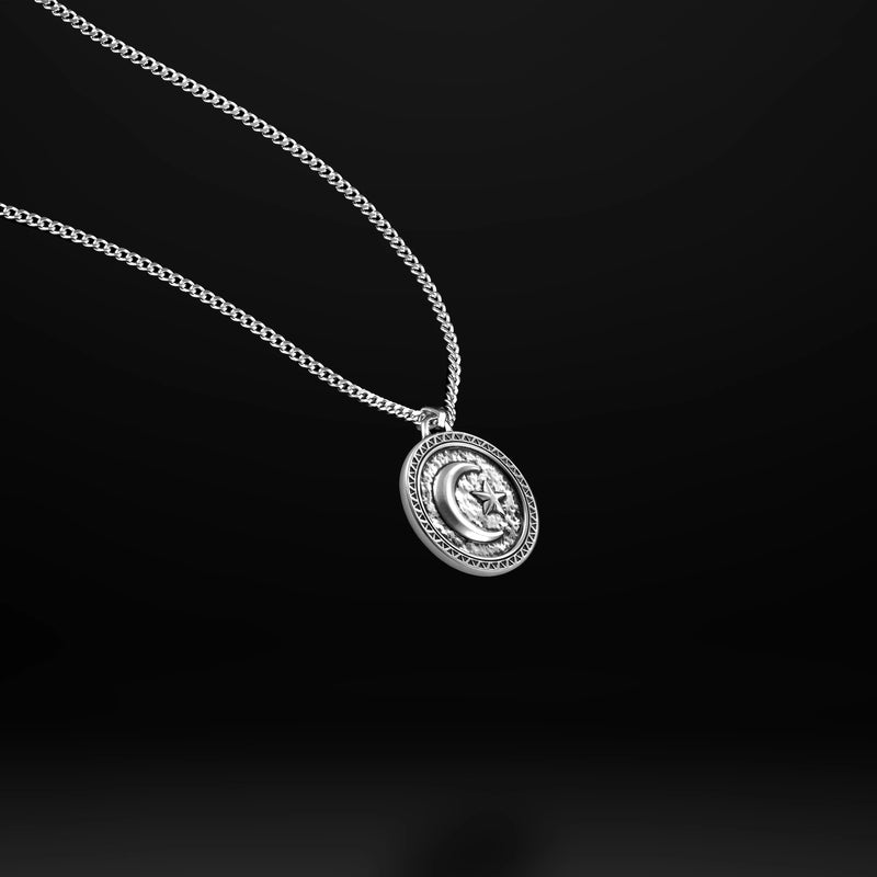 Star & Crescent Amulet - Sterling Silver