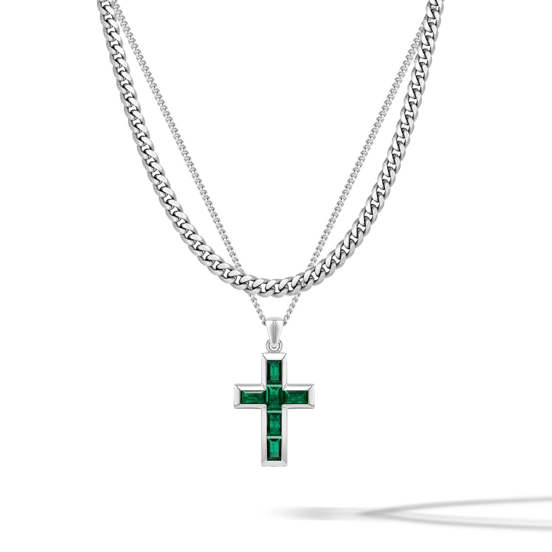 Gemstone Cross - Emerald Set