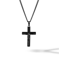 Black crucifix pendant for men. 