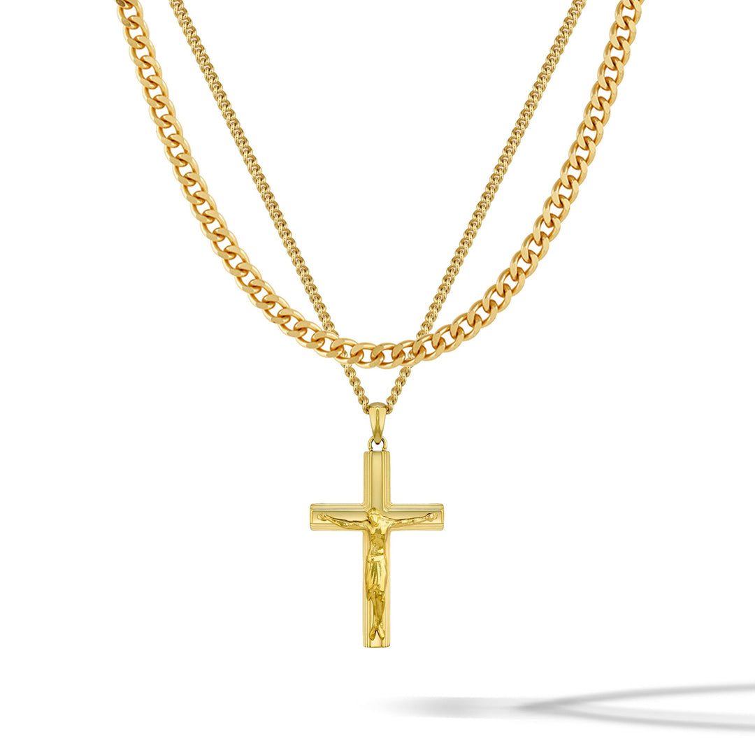 Crucifix Pendant - Gold Set