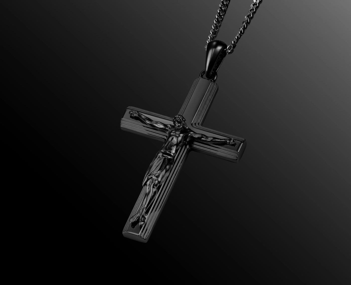 black crucifix cross for men