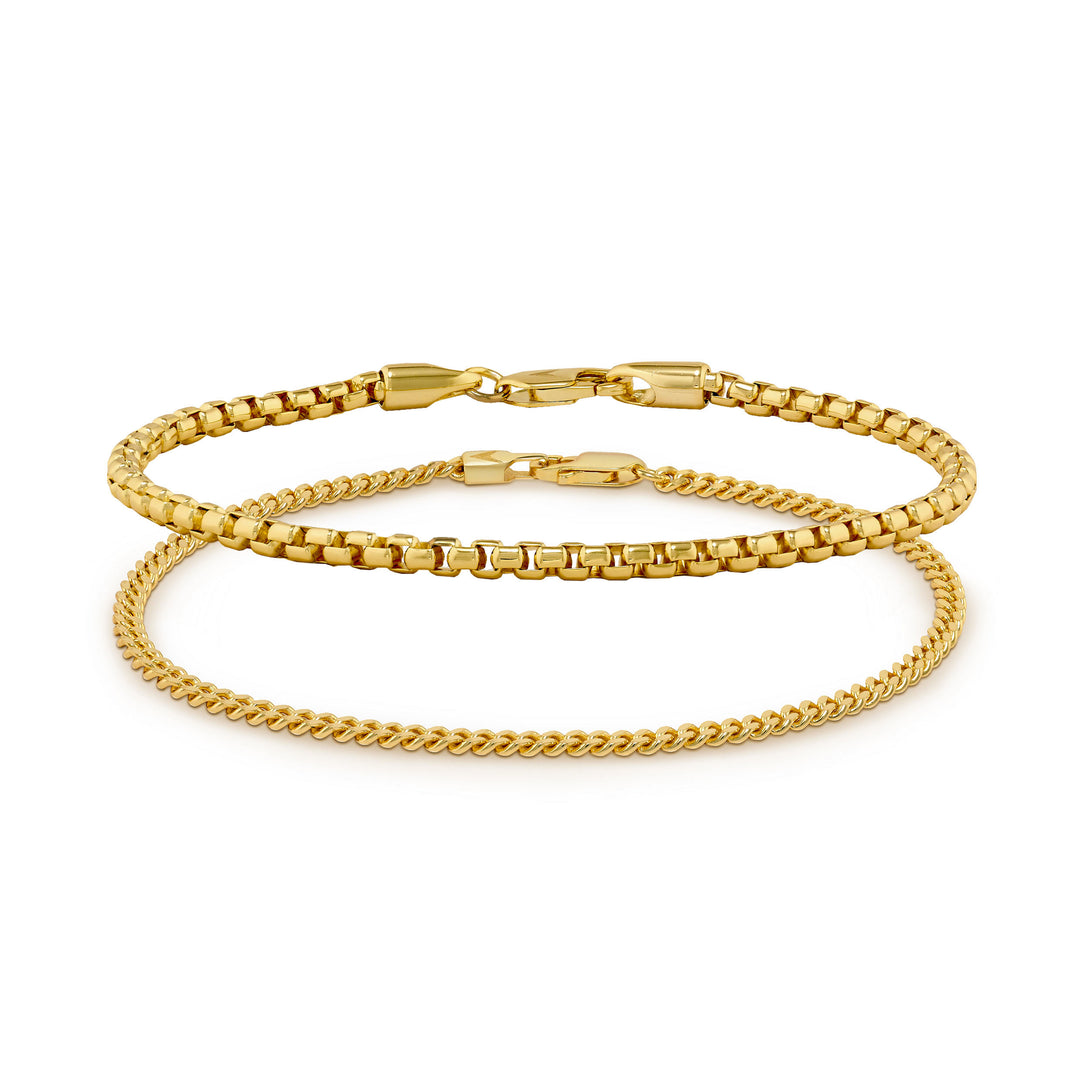 Chain Bracelet Set - Gold Set