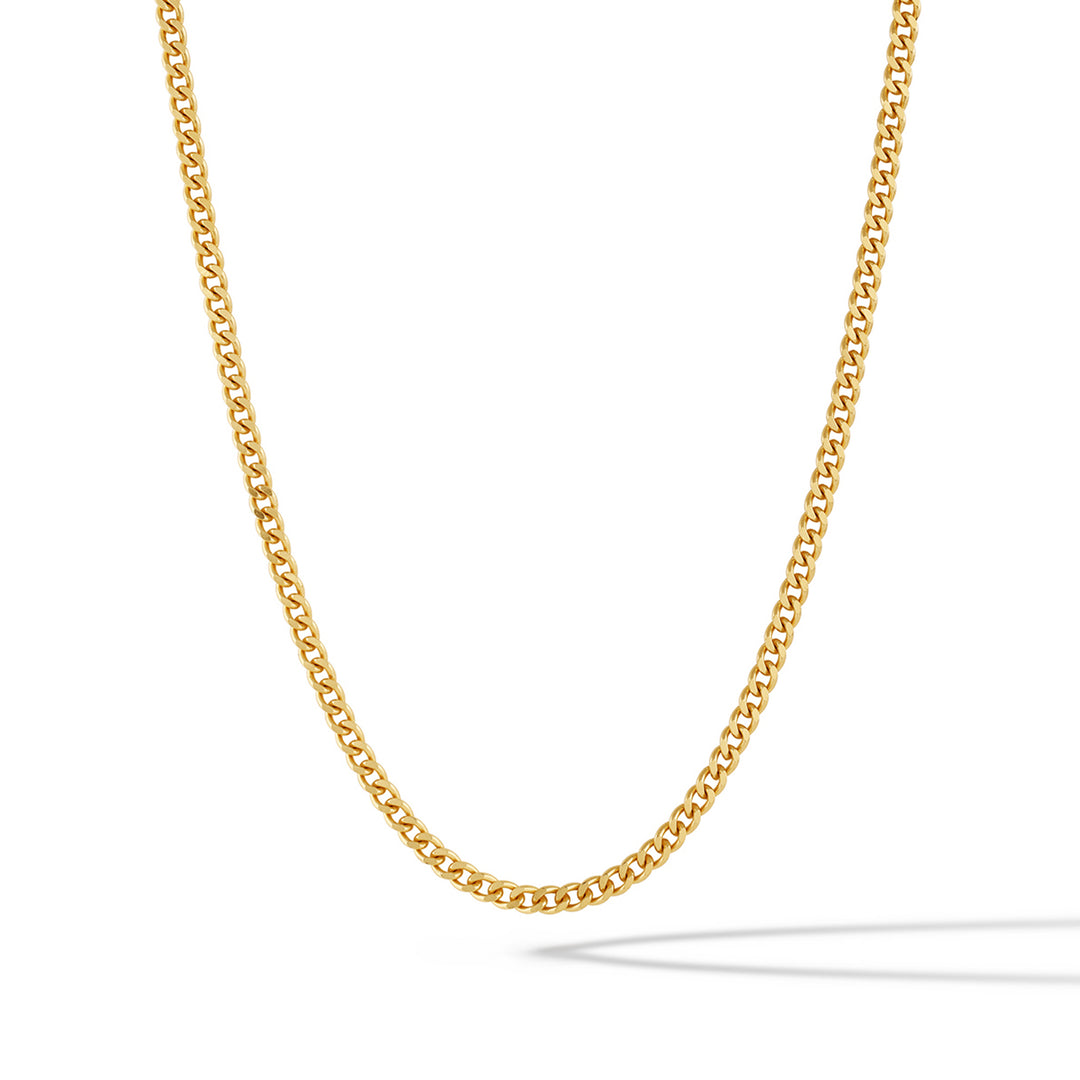 Curb Chain Necklace, 3MM Set - 14K Gold