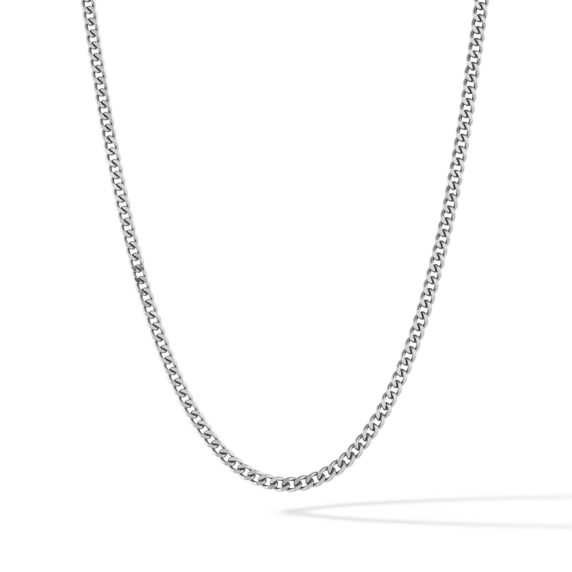 Curb chain shops silver mens