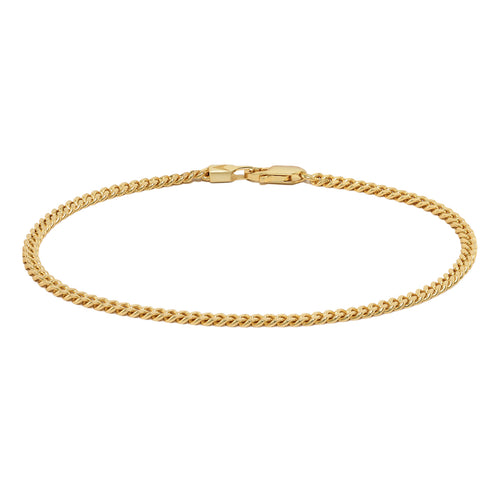 Curb Chain Bracelet, 3MM - 14K Gold