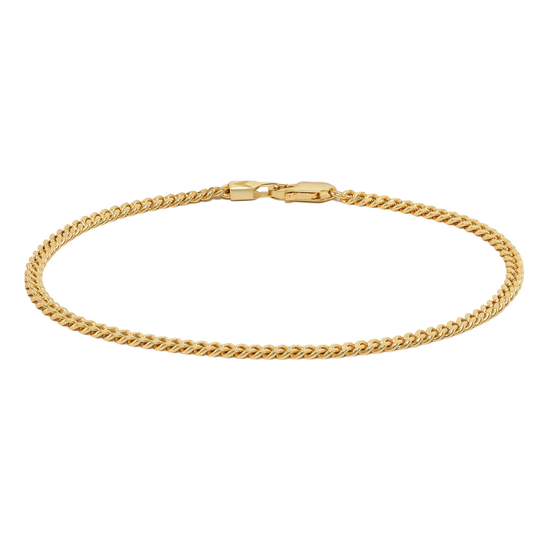 Curb Chain Bracelet, 3MM - 14K Gold