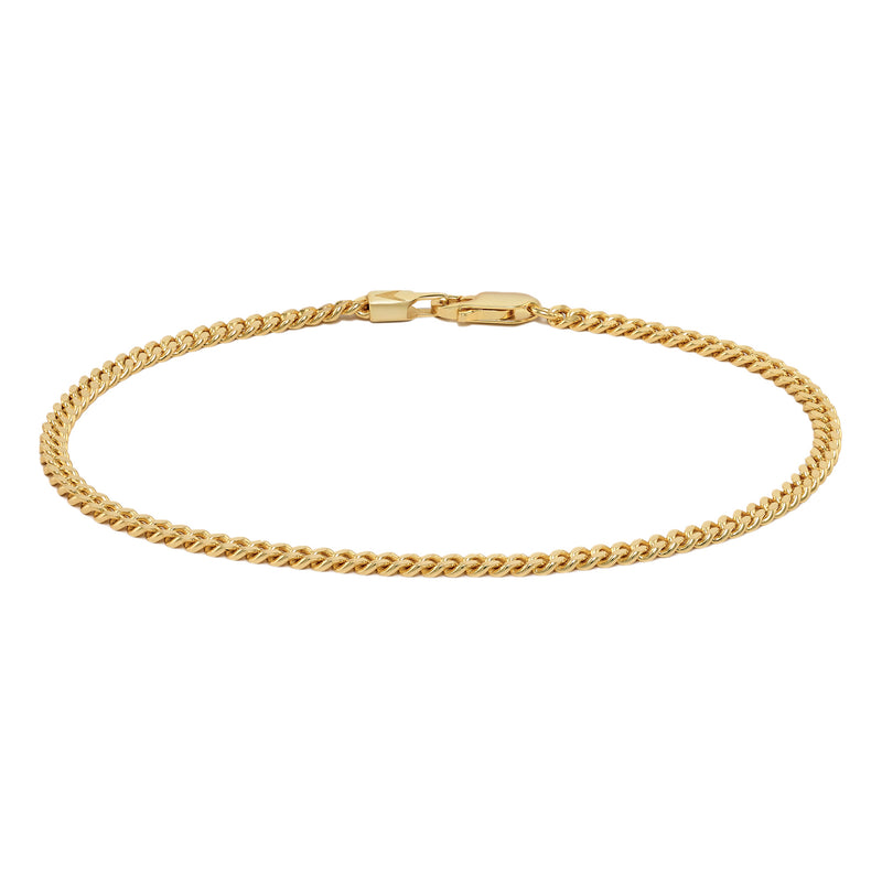 Curb Chain Bracelet, 3MM - 14K Gold