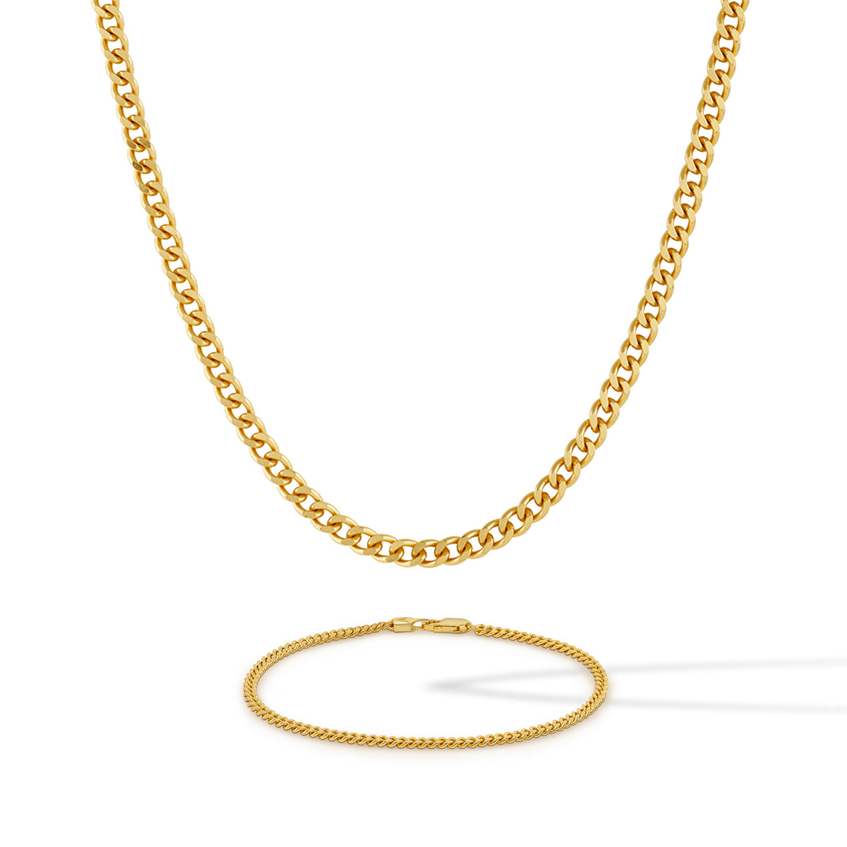 Curb Chain Set - Gold Set