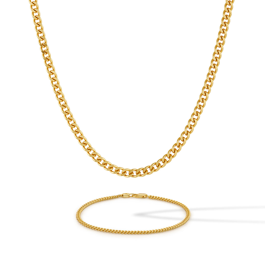 Curb Chain Set - Gold Set