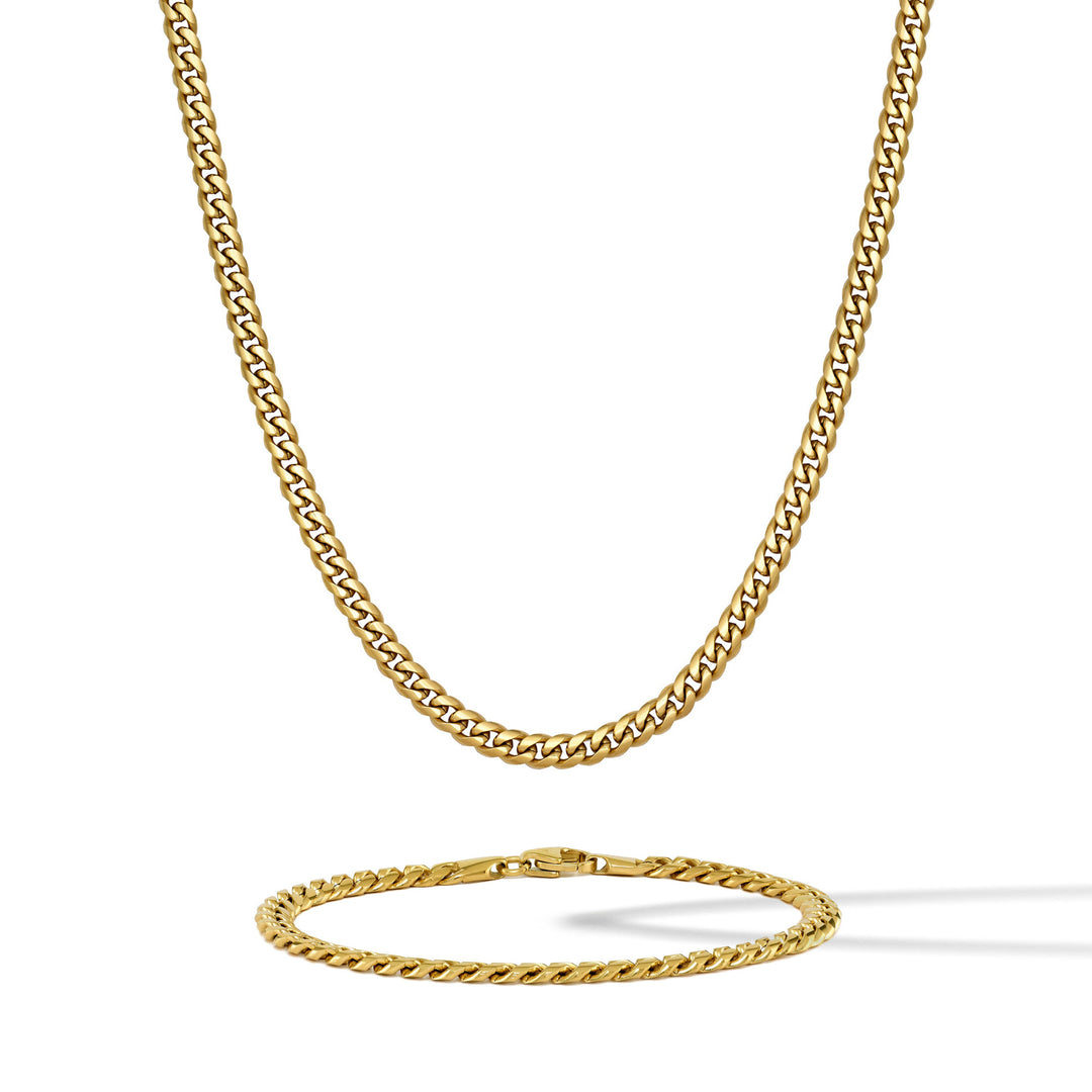 Cuban Chain Set, 5MM - Gold Set