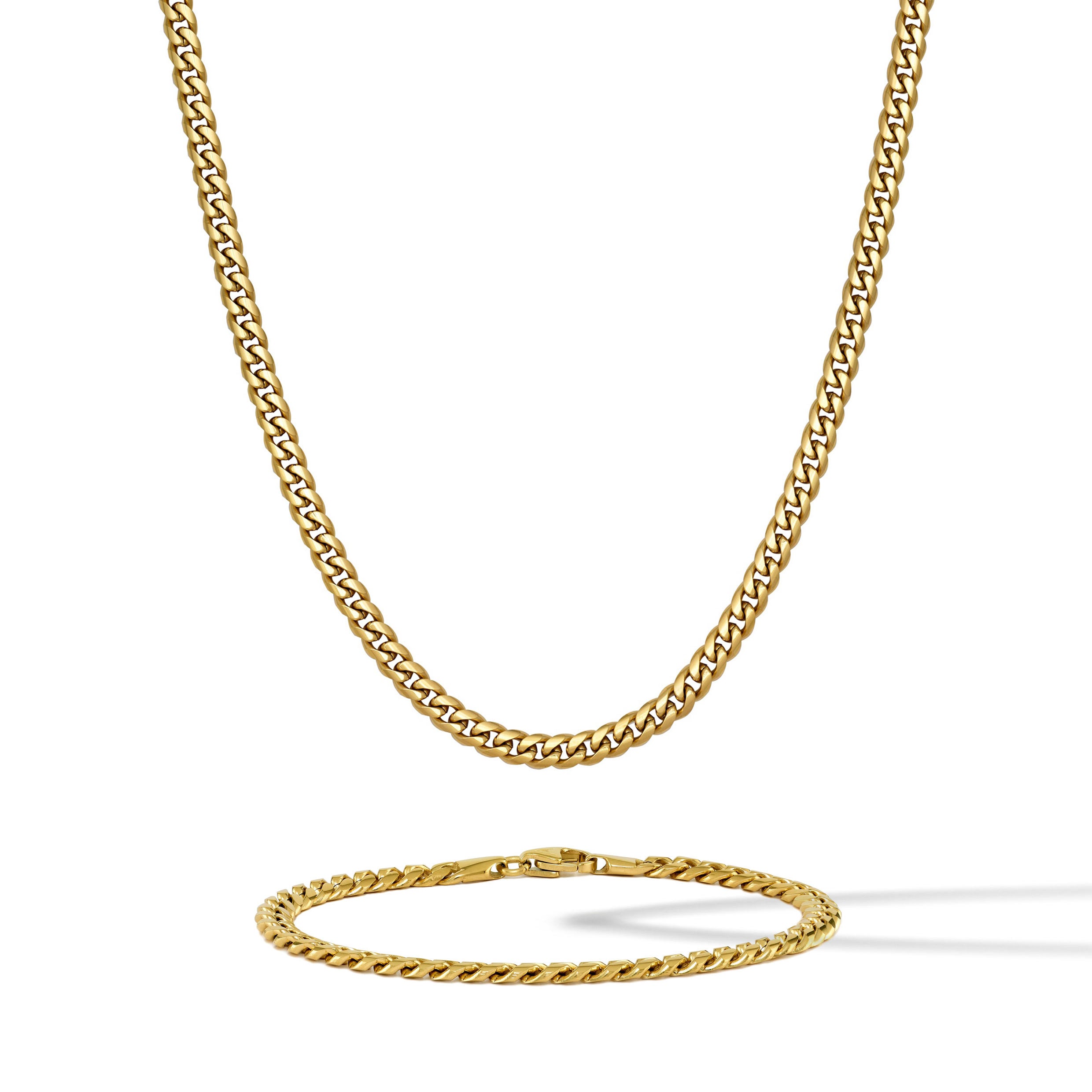 Cuban Chain Set, 5MM - Gold Set