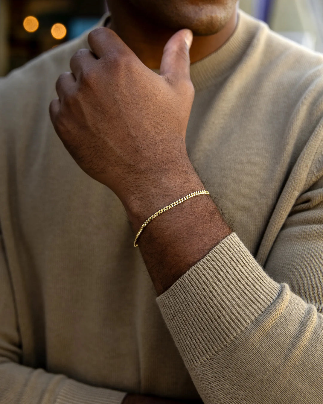 Curb Chain Bracelet, 3MM - 14K Goldhover image