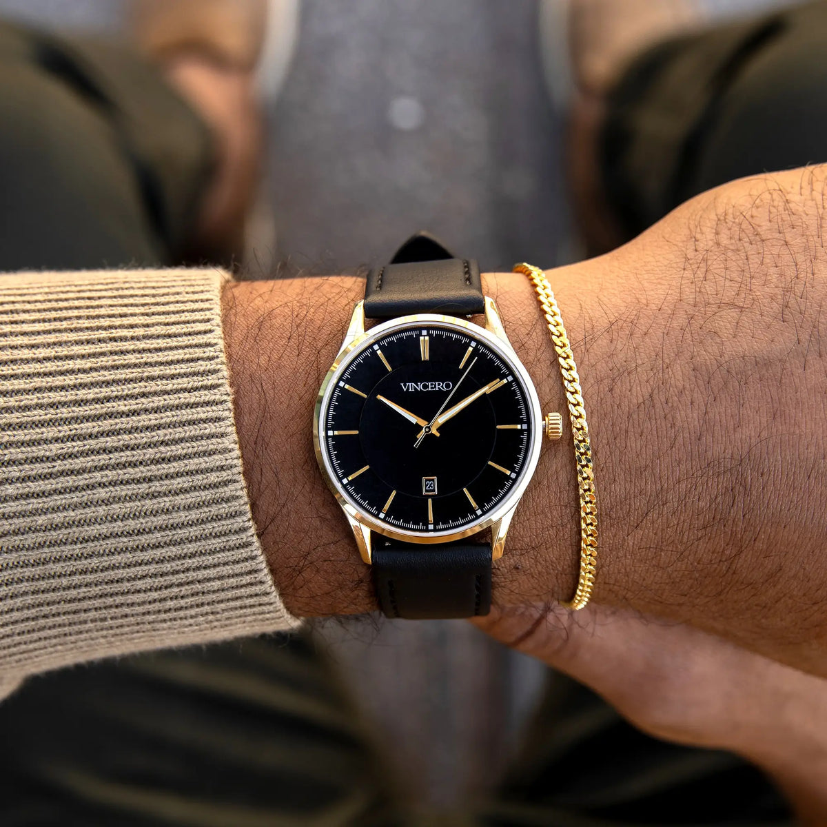 Men's Dress Watch - Gold Onyx | Vincero Collective Men's Dress Watch - Gold Onyx | Vincero Collective