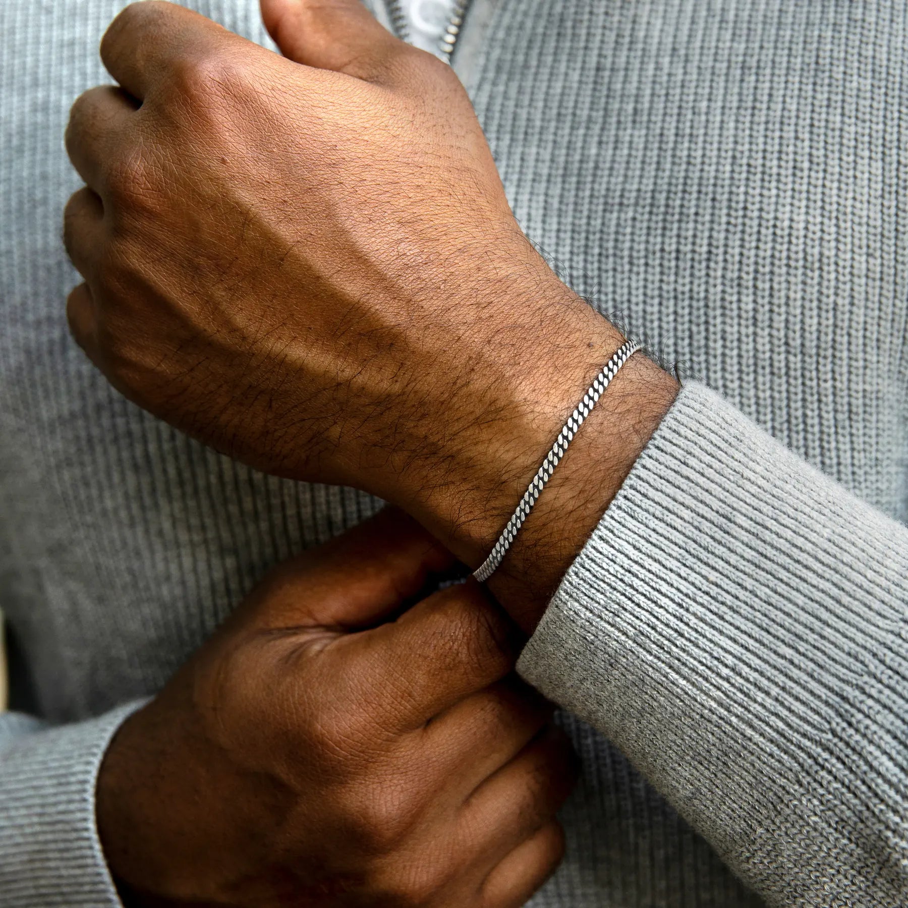 Men's Curb Chain Bracelet - Sterling Silver | Vincero Collective
