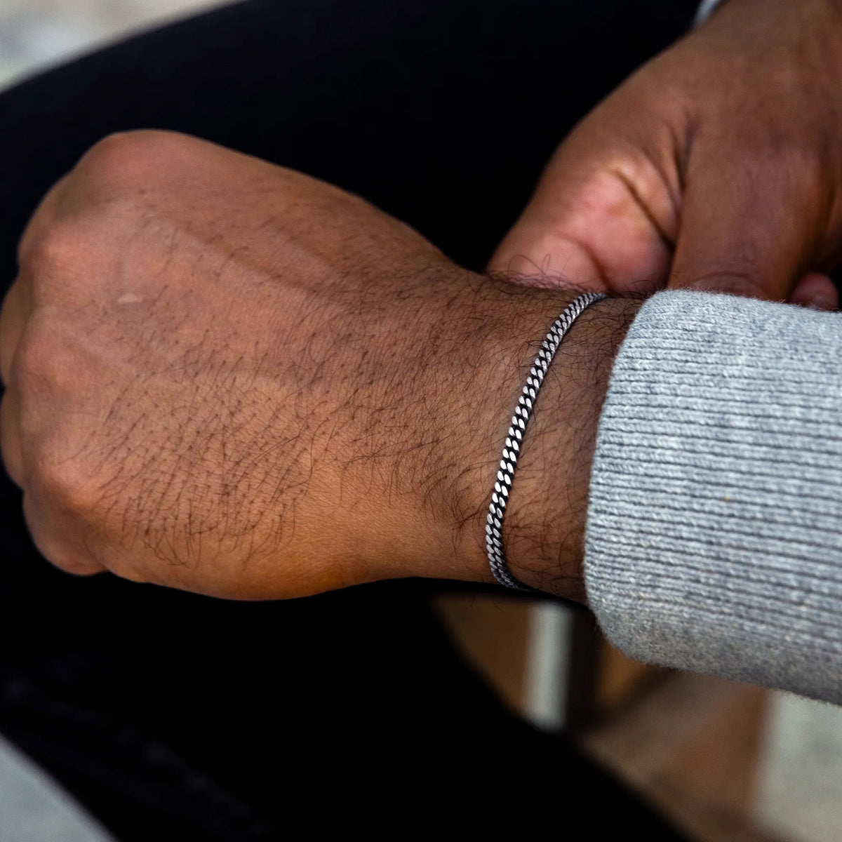 Curb Chain Bracelet, 3MM - Sterling Silver