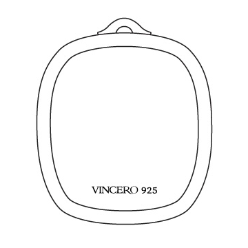 Outline of a jewelry box with 'Vincero 925' branding on a white background