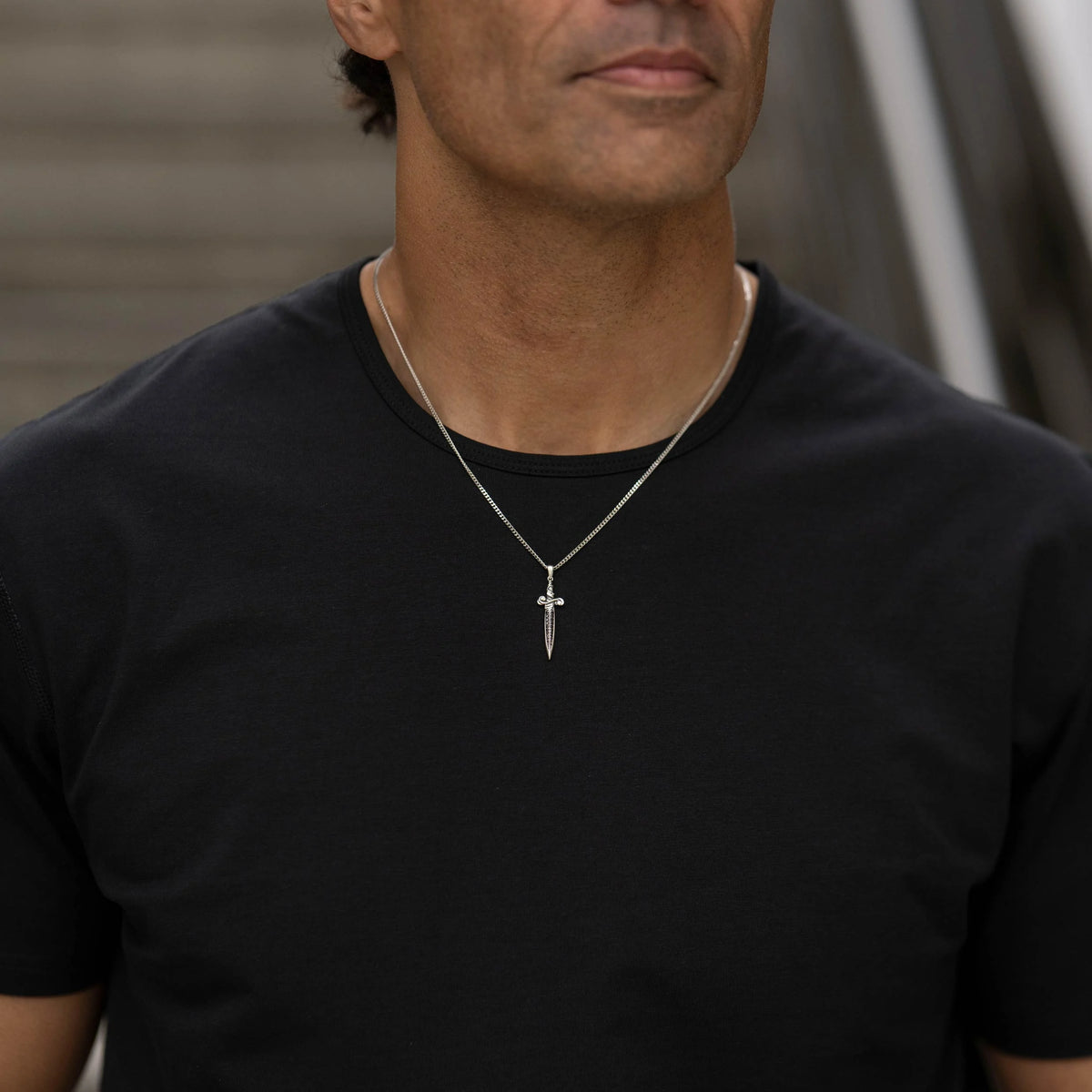 Dagger Pendant - Black Onyx