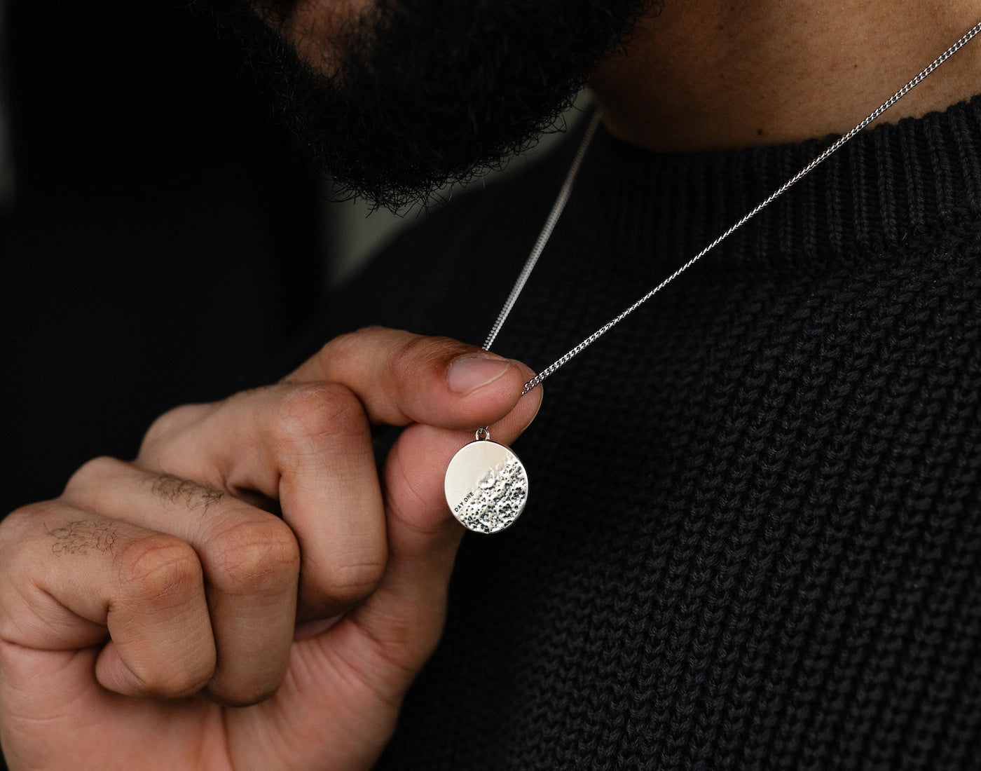 Day One Necklace For Men on Neck