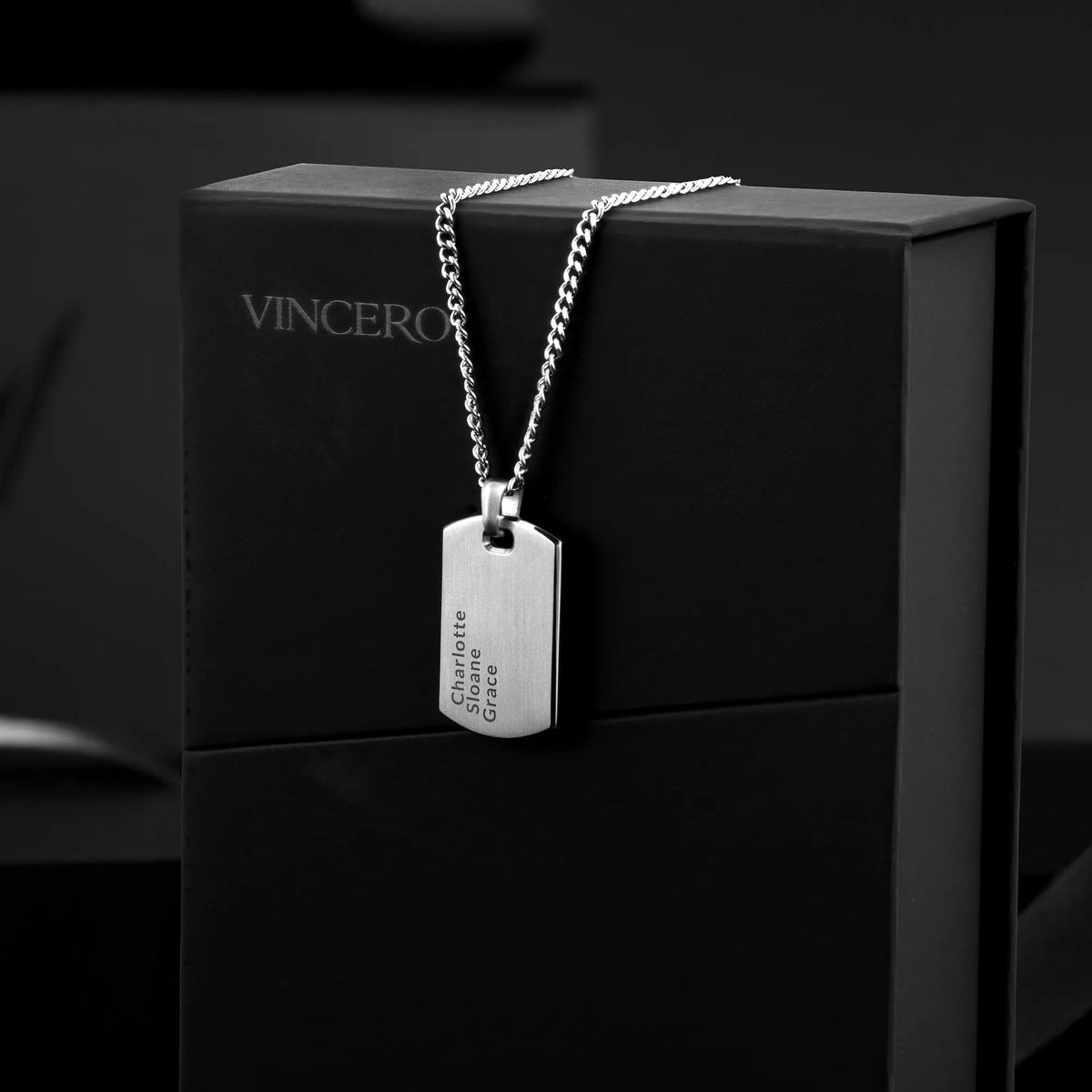 Beveled Tag Pendant - Silver | Vincero | Vincero Collective Beveled Tag Pendant - Silver | Vincero | Vincero Collective
