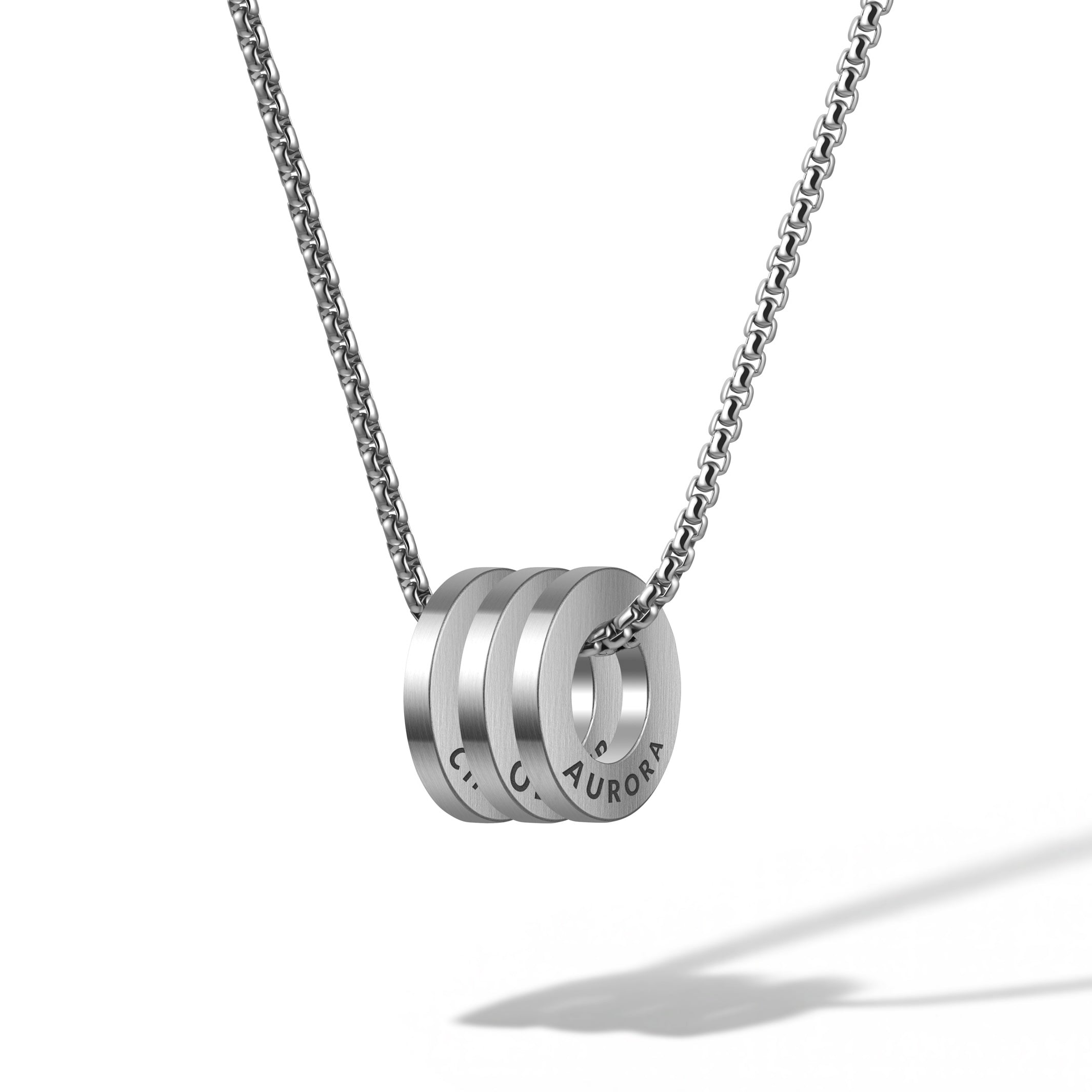 Mens Engraveable Family Ring Necklace - Silver | Vincero Collective