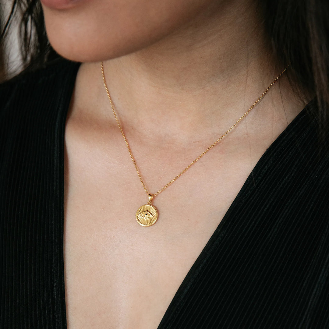 Courage: Evil Eye Necklace - Goldhover image