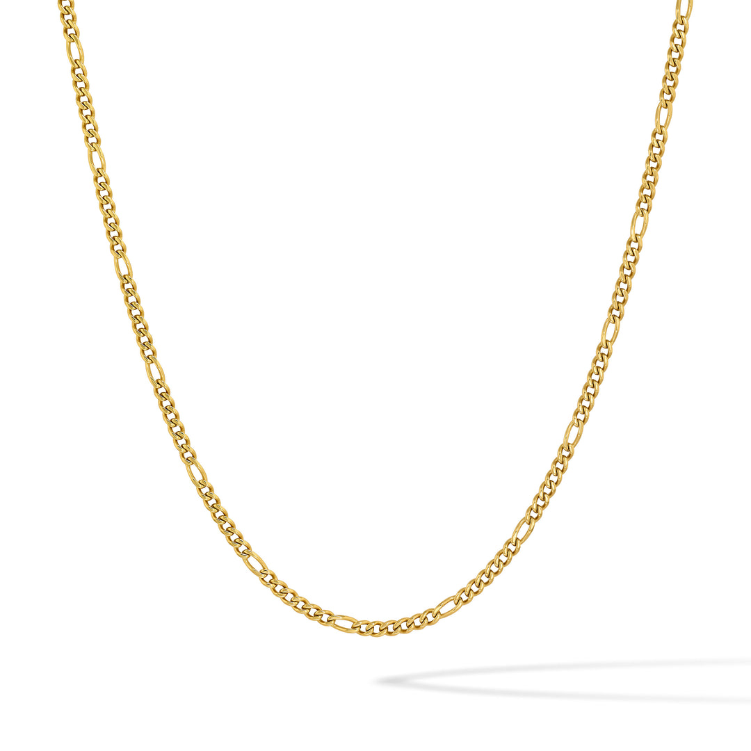 Figaro Chain Necklace, 3mm - 14K Gold