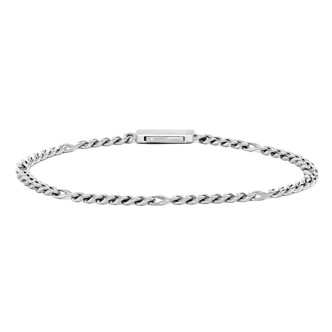 Figaro Chain Bracelet, 3mm - Silver