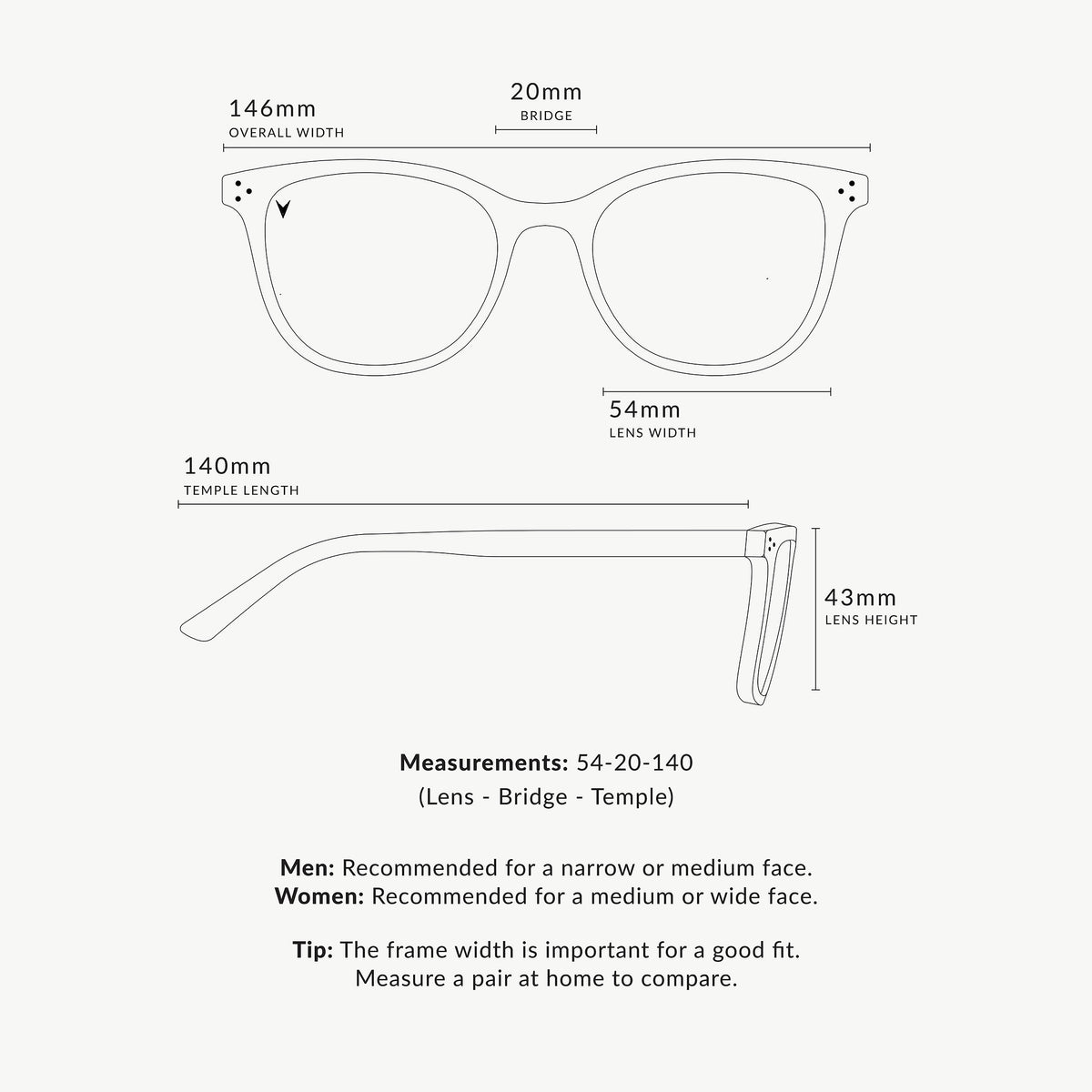 sunnies dimensions
