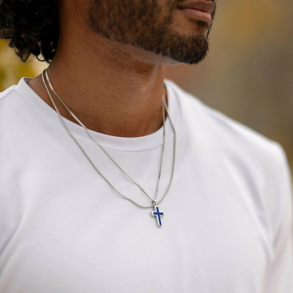 Sapphire blue cross for men 