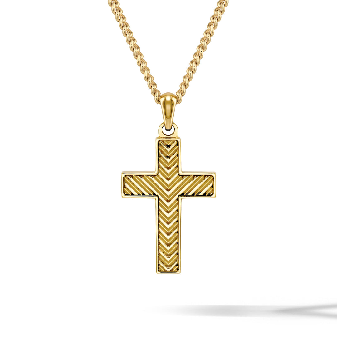 Chevron Cross Pendant - Gold