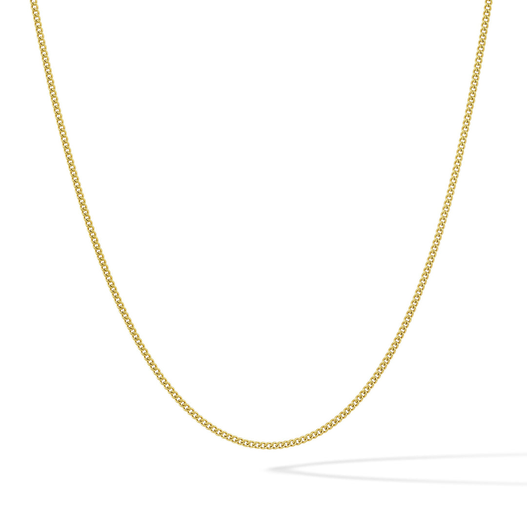 Micro Cuban Chain Necklace, 1.7MM - Gold