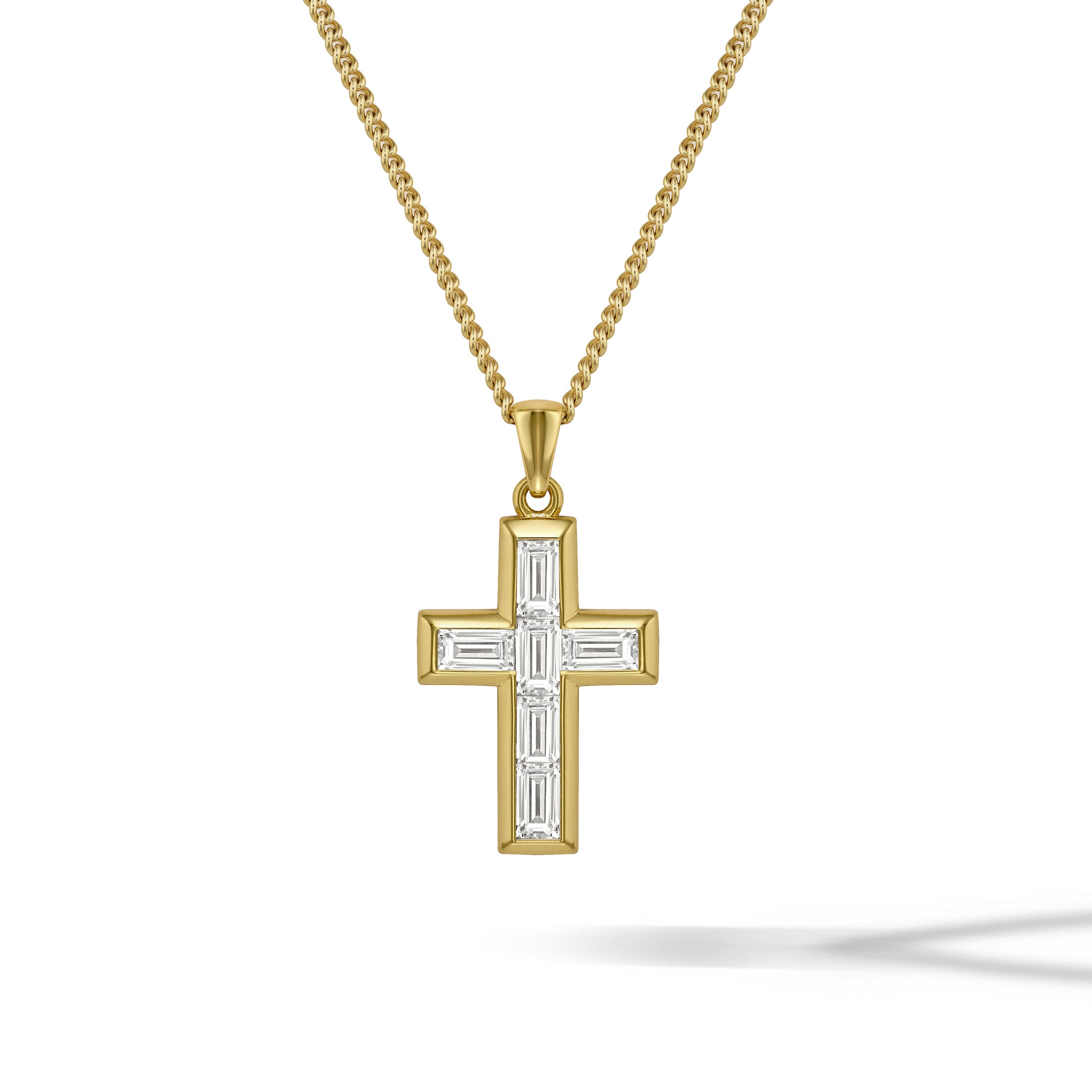 Stone Cross Pendant - Diamond | Vincero Collective