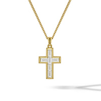 Gold and Diamond Cross Necklace For Men