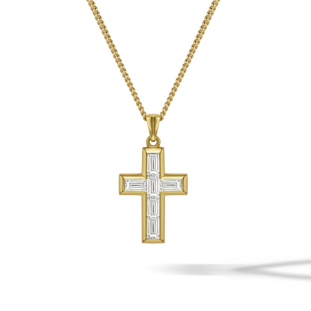 Gemstone Cross Pendant - Diamond