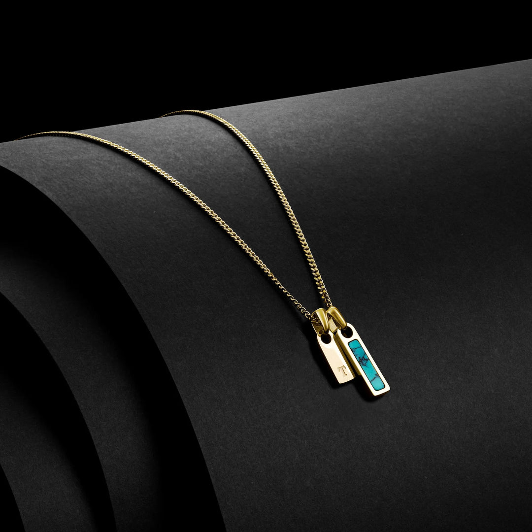 Birthstone & Initial Tag Necklace - Goldhover image