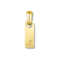Gold pendant with letter 'J' on a white background