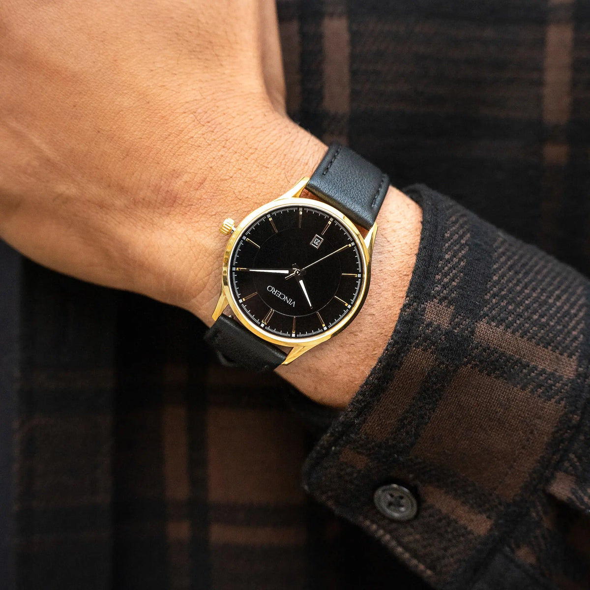 Men's Dress Watch - Gold Onyx | Vincero Collective Men's Dress Watch - Gold Onyx | Vincero Collective